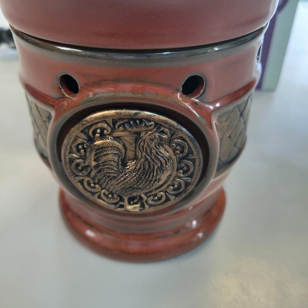 Scentsy Aia Full Size Electric Wax Warmer Rooster Medallion Retired Farmhouse‎